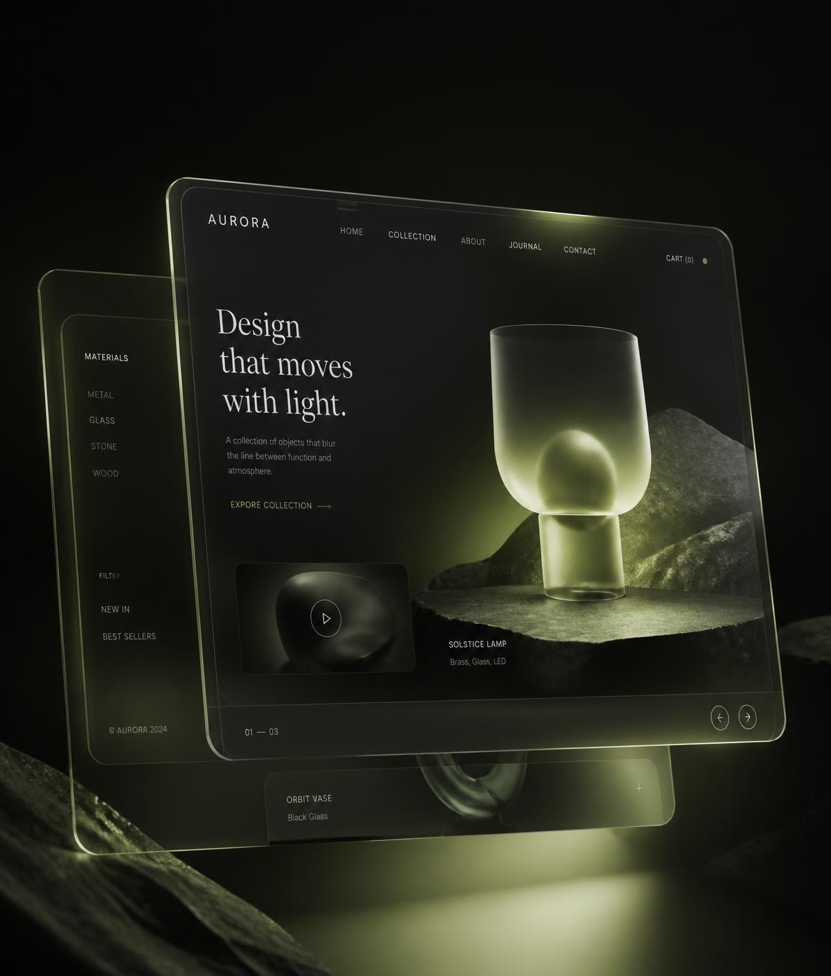 Modern website interface designed by Weblioo